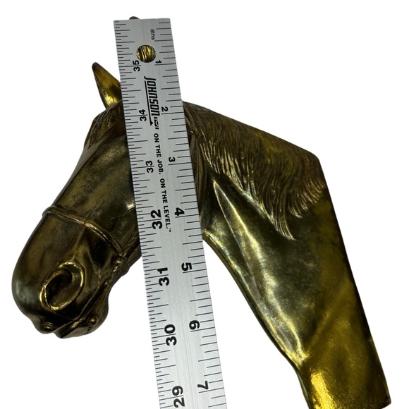 Vintage Thoroughbred Horse Head Plaque Brass Relief Wall Hanging 10” Edmar Hor81 - Picture 4 of 6